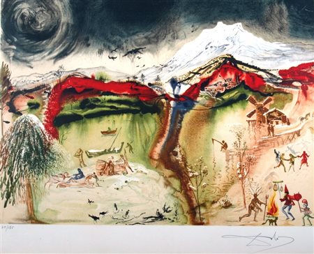 DALI' SALVADOR (Figueras 1904 - Figueras 1989) "Senza titolo" Litografia su...