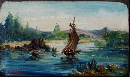 TOFANELLI ALESSANDRO (Viareggio 1959) "Marina" Olio su tela cm. H: 21.00 L:...