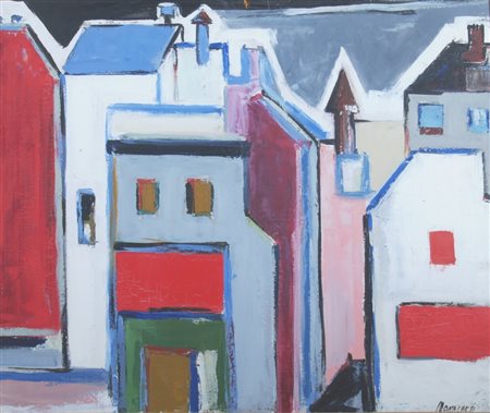 MONACHESI SANTE (Macerata 1910 - Roma 1991) "Parigi" Olio su tela cm. H:...