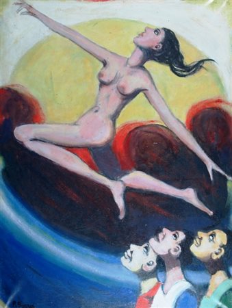 BORRA POMPEO (Milano 1898 - Milano 1973) "Fuga di Susanna" 1962 Olio su tela...