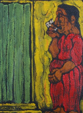 CANTATORE DOMENICO (Ruvo di Puglia 1906 - Parigi 1998) "Figura" Olio su tela...