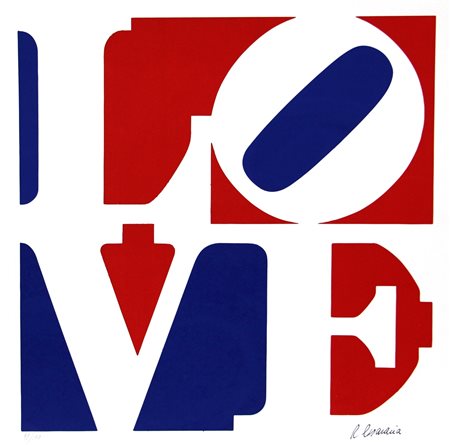 Indiana Robert LOVE serigrafia su carta, cm. 68x68, es. 59/150 firmata in...