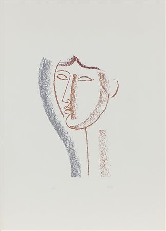 Tozzi Mario Volto litografia su carta, cm. 70x50, es. 80/99 firmata in basso...