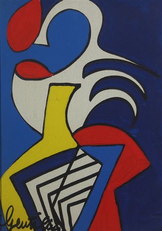 Gentilini Aldo Senza titolo tecnica mista su tela, cm. 70x50 firmata in basso...