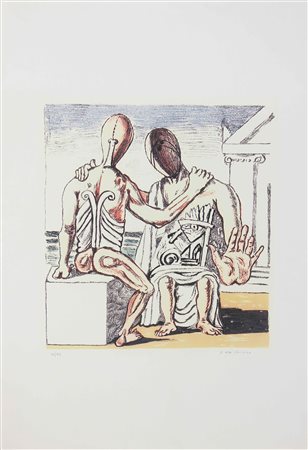 DE CHIRICO GIORGIO (1888 - 1978) Manichini. Litografia. Cm 50,00 x 70,00....