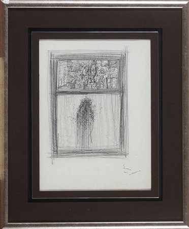 SCANAVINO EMILIO (1922 - 1986) Rituale. 1955. Tecnica mista su cartoncino. Cm...