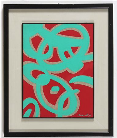 ACCARDI CARLA (n. 1924) Senza titolo. 1991. Vinilico su tela. Cm 30,00 x...