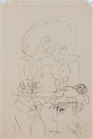 FONTANA LUCIO (1899 - 1960) Bozzetto. 1941. China su carta. Cm 20,50 x 30,50....