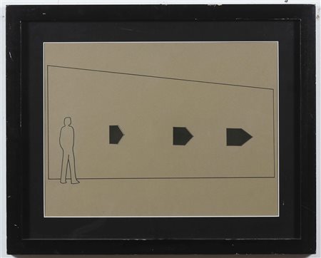 STACCIOLI MAURO (n. 1937) Senza titolo. Tecnica mista su cartone. Cm 70,00 x...