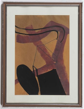 SPAGNULO GIUSEPPE (n. 1936) Senza titolo. 1968. Tecnica mista su carta. Cm...