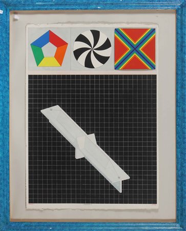 DEL PEZZO LUCIO (n. 1933) Istrumento. 1975. Tecnica mista su carta. Cm 56,00...