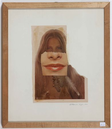 HANSEN AL (1927 - 1995) Senza titolo. 1974. Tecnica mista e collage su...