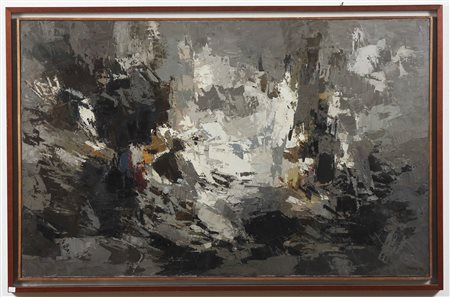 PANTALEONI IDEO (1904 - 1993) Senza titolo. 1959. Tecnica mista su tela. Cm...