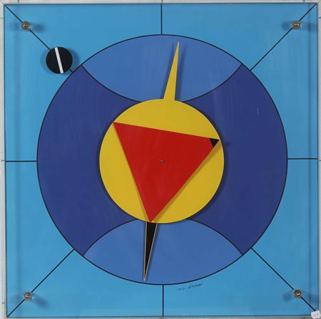 VERONESI LUIGI (1908 - 1998) Orologio. Legno e plexiglass. Cm 72,00 x 72,00 x...
