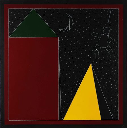 ANGELI FRANCO (1935 - 1988) Elementi. Acrilico su tela. Cm 90,00 x 90,00. Al...