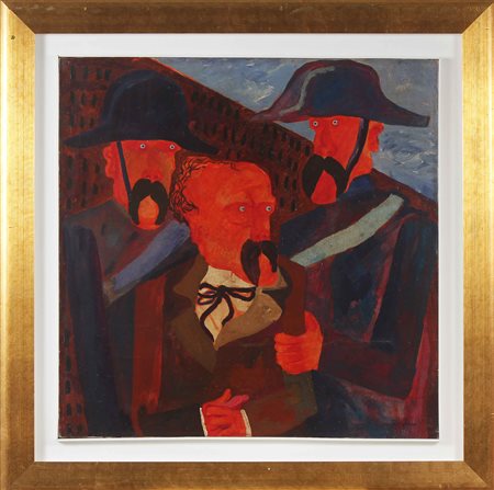 BORGHESE FRANZ (1941 - 2005) Carabinieri. 1974. Olio su tela . Cm 70,00 x...