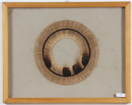 AUBERTIN BERNARD (n. 1934) Dessin de Feu. 1974. Fiammiferi su cartone. Cm...