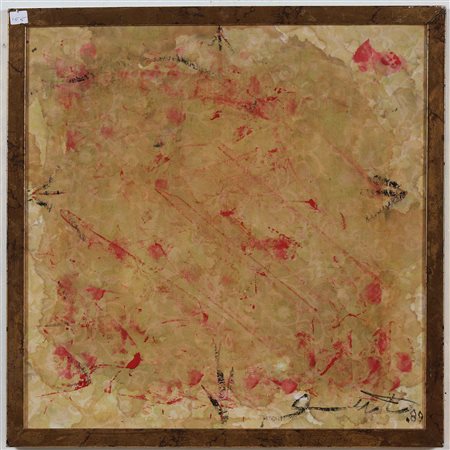 NITSCH HERMANN (n. 1938) Senza titolo. 1989. Tecnica mista su tela. Cm 45,00...