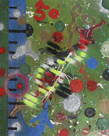 RAMMELLZEE (1960 - 2010) Atomic Futuerism. Tecnica mista su tela. Cm 120,00 x...