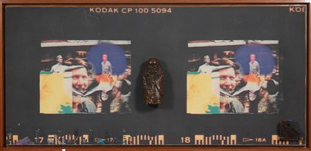 PAIK NAM JUNE (1932 - 2006) Senza titolo. 1989. Tecnica mista su tela. Cm...