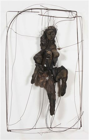 BALENA VINCENZO (n. 1942) Maternità. 1989. Terracotta, rame e acciaio. Cm...