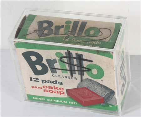 WARHOL ANDY (1928 - 1987) Brillo Box. Pennarello su cartone. Cm 16,50 x 15,00...