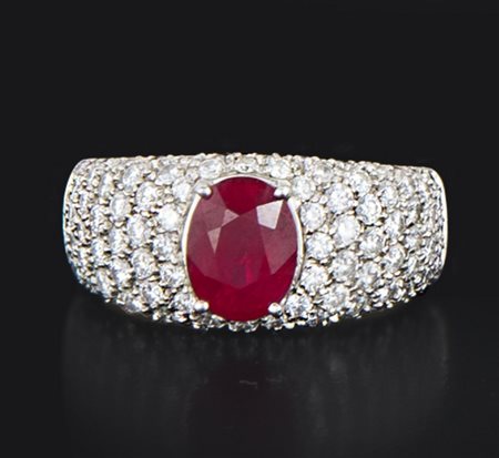 ANELLO ANELLO. In oro bianco 18 kt internamente foderato, montatura a fascia...