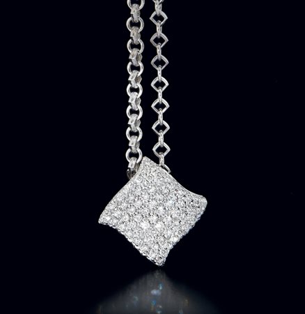 ZANCAN CIONDOLO DI ZANCAN. In oro bianco 18 kt montatura rettangolare...