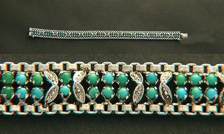 BRACCIALE BRACCIALE ANNI '60 CA. In oro bianco 18 kt a due file di maglie...