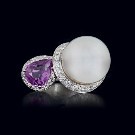 UTOPIA ANELLO DI UTOPIA. In oro bianco 18 kt con disposizione a contrariè...