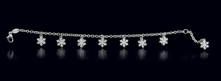 BRACCIALE BRACCIALE. In oro bianco 18 kt maglie ad anelli con settori...