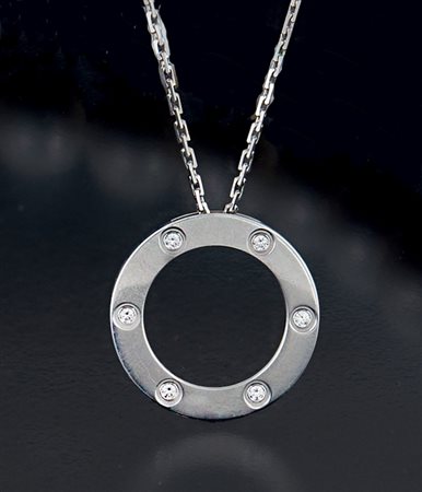 CARTIER CIONDOLO DI CARTIER. In oro bianco 18 kt collezione "love" realizzato...