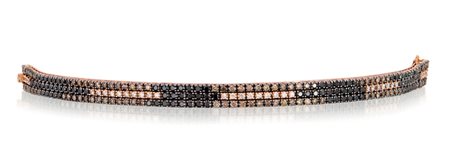 BRACCIALE BRACCIALE. In oro rosè 18 kt a tre fili tennis interamente percorsi...