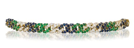 BRACCIALE BRACCIALE. In oro giallo 18 kt a maglia groumette decorata da...