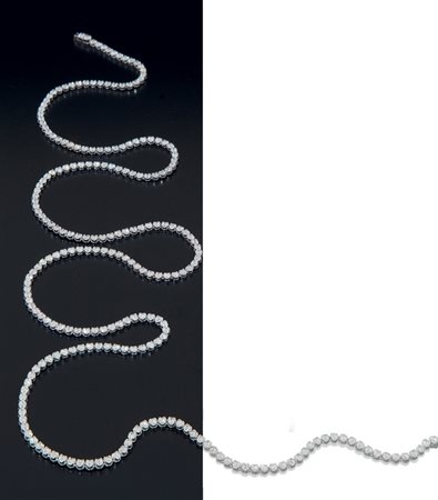 COLLANA COLLANA. In oro bianco 18 kt a maglie incernierate interamente in...