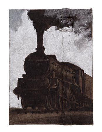 LUCA PIGNATELLI (1962-) Treno 2003olio su telone di copertura di vagone...