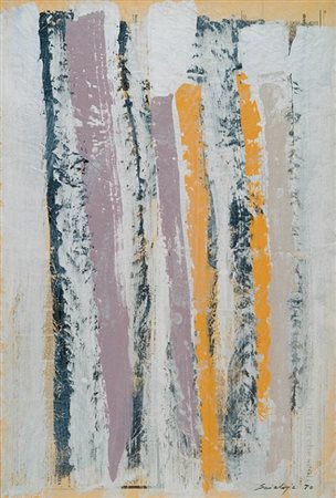 TOTI SCIALOJA (1914-1998) Senza titolo 1980tempera su giornale cm...