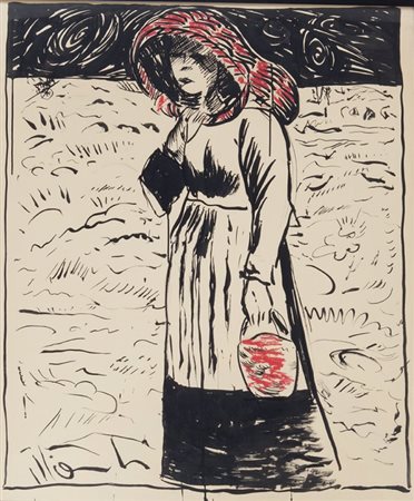 ALDO MONDINO (1938-2005) Senza titolo 1984tecnica mista su carta intelata cm...