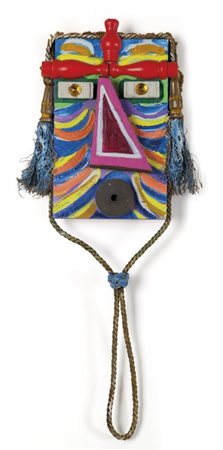 ENRICO BAJ (1924-2003) Grebo mask 1994legni, acrilici e collage cm...