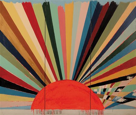 FRANCO ANGELI (1935-1988) Tramonto, Ansedonia agosto 1970 smalto su tela cm...