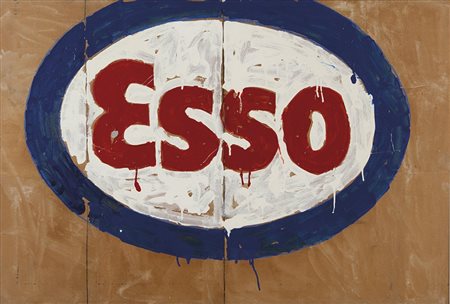 MARIO SCHIFANO (1934-1998) 1962-Segno d'energia 1974smalto su carta intelata...