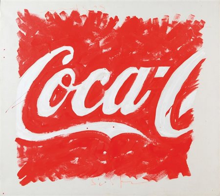 MARIO SCHIFANO (1934-1998) Coca Cola 1974 smalto su tela cm 84,5x94,5firmato...