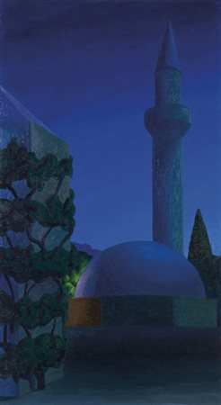 SALVO (1947-) Minareto 1989olio su tela cm 130x70firmato e datato sul...