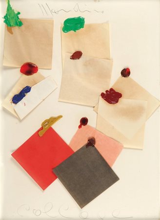 ALDO MONDINO (1938-2005) Collage 1970tecnica mista cm 70x50firmato in alto al...