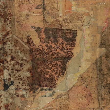 MIMMO ROTELLA (1918-2006) Senza titolo 1958retro d'affiche cm...