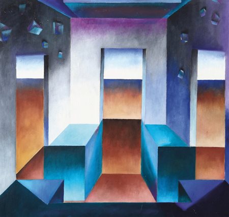 MARCELLO JORI (1951-) Senza titolo 1989olio su tavola cm 104x108firmato e...