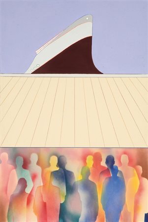 RENATO MAMBOR (1936-2014) Naufragio con spettatori 2008acrilico su tela cm...