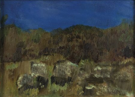 GIANFRANCO FASCE (1927-2003) Paesaggio ligure 1954olio su tavola cm...