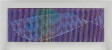 ALBERTO BIASI (1937-) Pesci 1972 plexiglass e tavola dipinta cm 32x74firmato...
