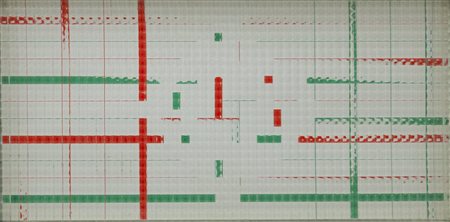 VARISCO (1937-) Reticolo frangibile (Rosso_Verde)1968legno, pittura e vetro...